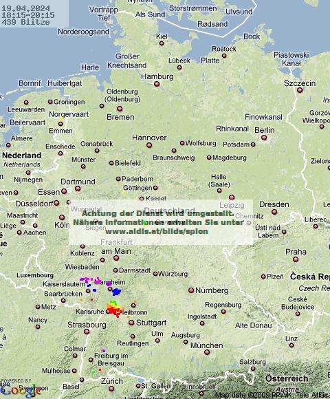 Lightning Germany 18:15 UTC Fri 19 Apr