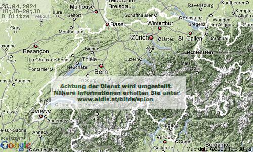 Lightning Switzerland 18:30 UTC Fri 26 Apr